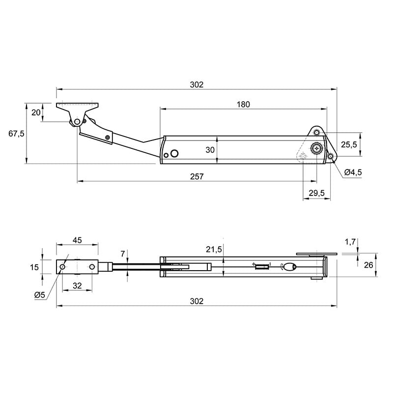 Подъемник Muller Elevon 2000 L 400–600 мм, 4,1–10,5 кг, никель Подъемник Muller Elevon 2000 L 400–600 мм, 4,1–10,5 кг, никель