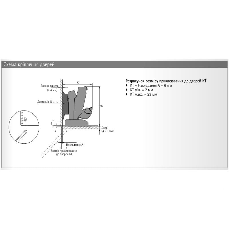 Петля Clip-on, 165°, Sensys, накладная, для стекла, никель (9135140) Hettich