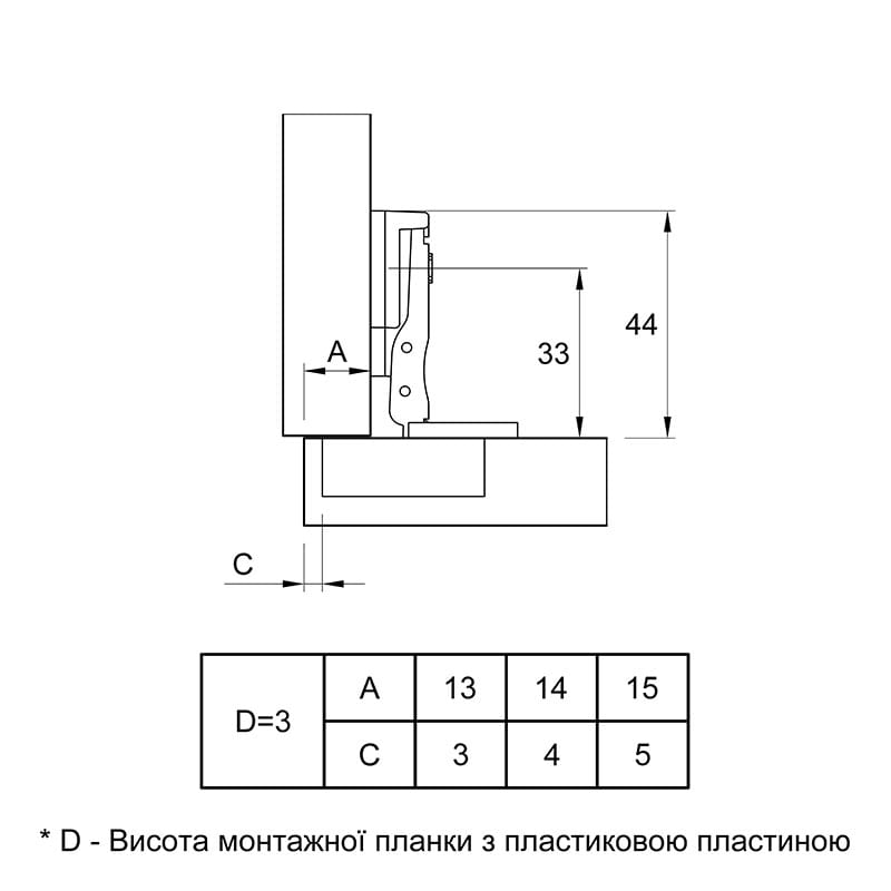 Завіса 95°, ET 582, для облицювання холодильника, нікель (72134) Hettich Завіса 95°, ET 582, для облицювання холодильника, нікель (72134) Hettich