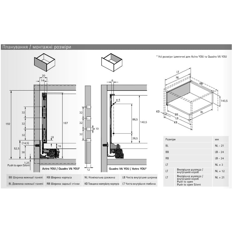 Комплект ящика AvanTech YOU АL=450 H=187 антрацит Hettich Комплект ящика AvanTech YOU АL=450 H=187 антрацит Hettich