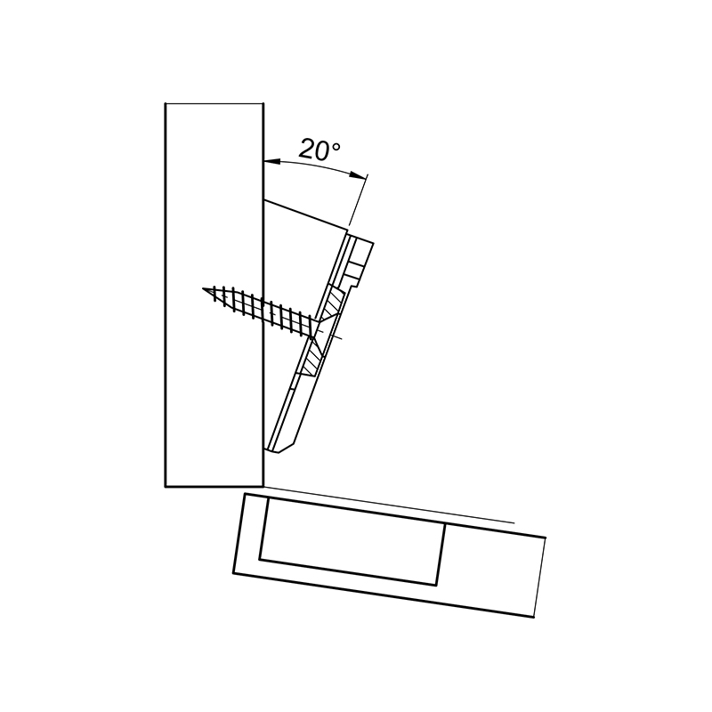 Планка клиновидная 20 для монтажных планок Sensys, цинк (9072536) Hettich