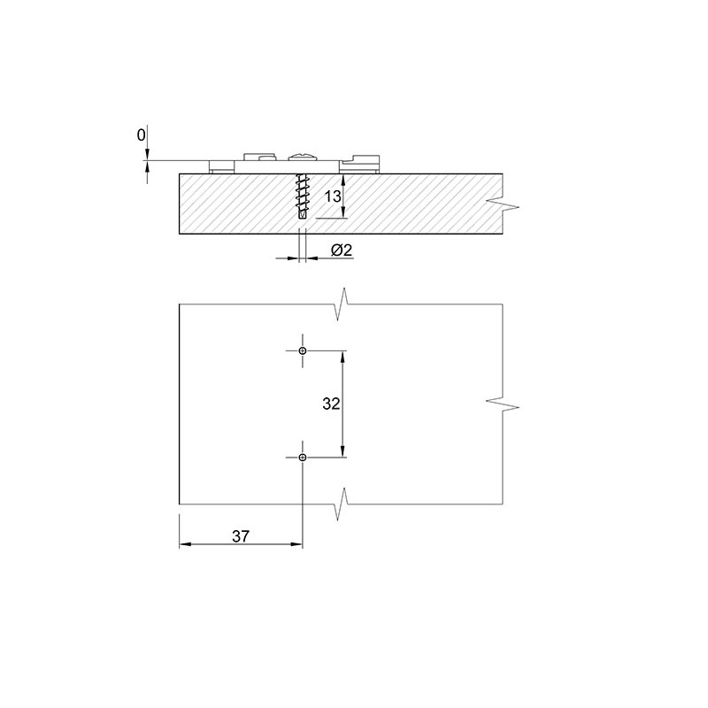 Монтажна планка Sensys дистанція 0 c ексцентриком (9071670) Hettich