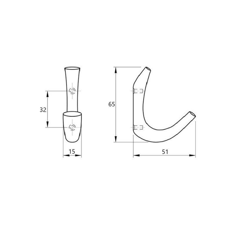 Крючок F1082/65 хром Крючок F1082/65 хром