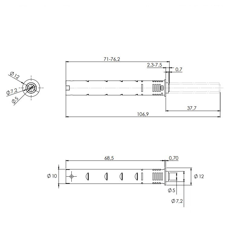 Механізм P2O PIN Strong, антрацит, врізний, довгий хід (9089638) Hettich