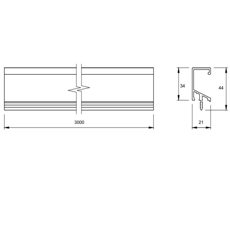 Ручка Marella M 16029 L=3000mm антрацит металлик, 18 мм (м.п.) Ручка Marella M 16029 L=3000mm антрацит металлик, 18 мм (м.п.)