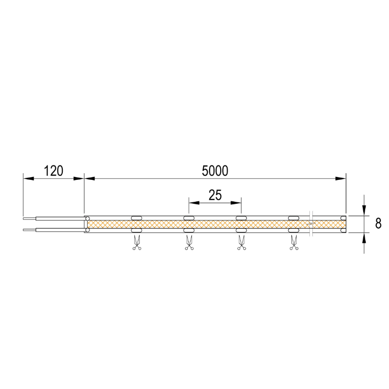 LED-стрічка COB, 320 LEDs/m, 12W, 12V, IP20, холодне світло, 6000К