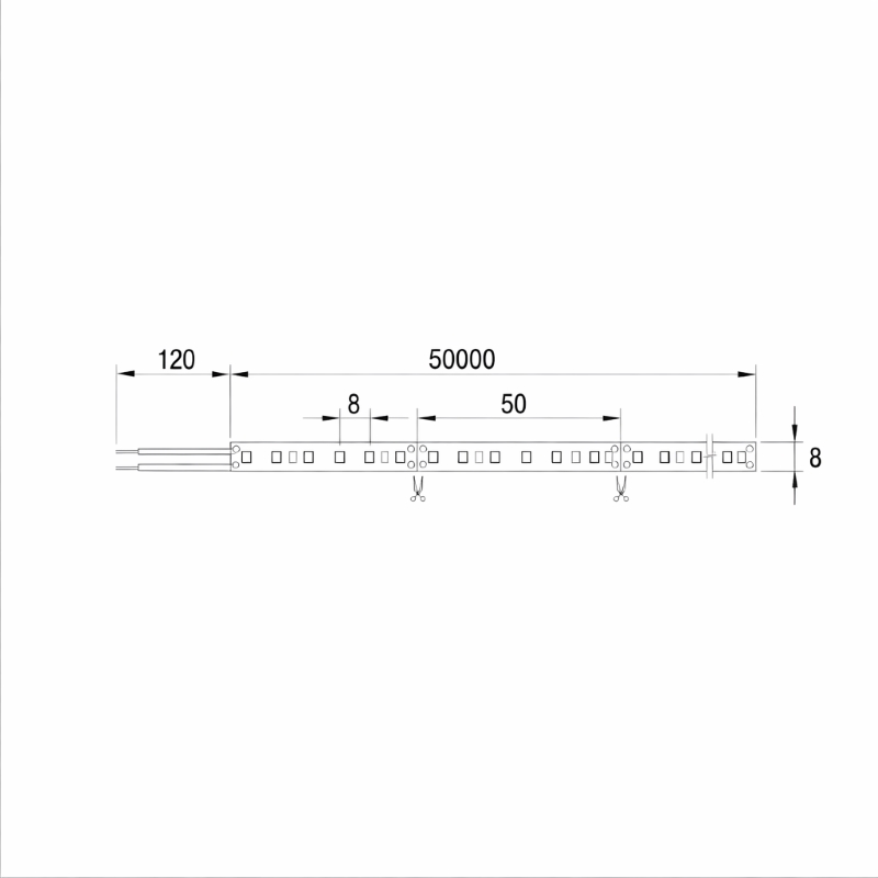 LED-лента 2835 SMD, 120 LEDs/m, 9.6W, 24V, IP20, теплый свет, 3000К