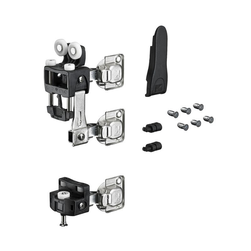 WingLine L, Zestaw elementu jezdnego z dolnym prowadzeniem, bez automatyki zamykania, 25 kg, kolor czarny, prawy (9278606) Hettich WingLine L, Zestaw elementu jezdnego z dolnym prowadzeniem, bez automatyki zamykania, 25 kg, kolor czarny, prawy (9278606) Hettich