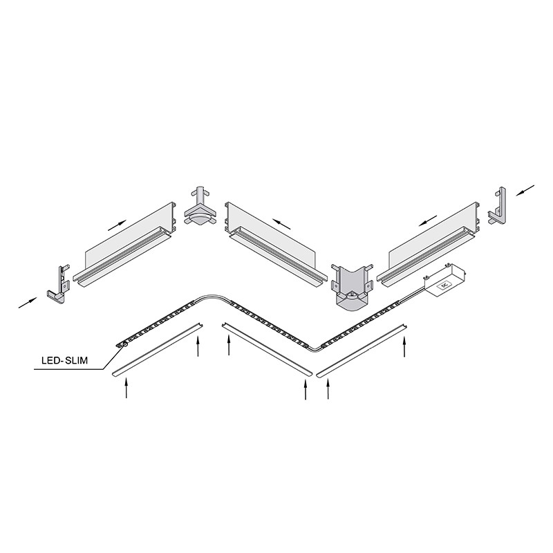 Профіль GOLA горизонтальний з пазом для LED Ferro Fiori, L = 4100 мм, type L, золото анод. Профіль GOLA горизонтальний з пазом для LED Ferro Fiori, L = 4100 мм, type L, золото анод.