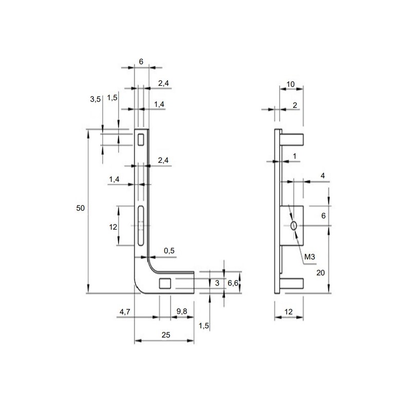 Комплект відкритих заглушок Ferro Fiori для профілів GOLA з LED type L, золото RAL 1923