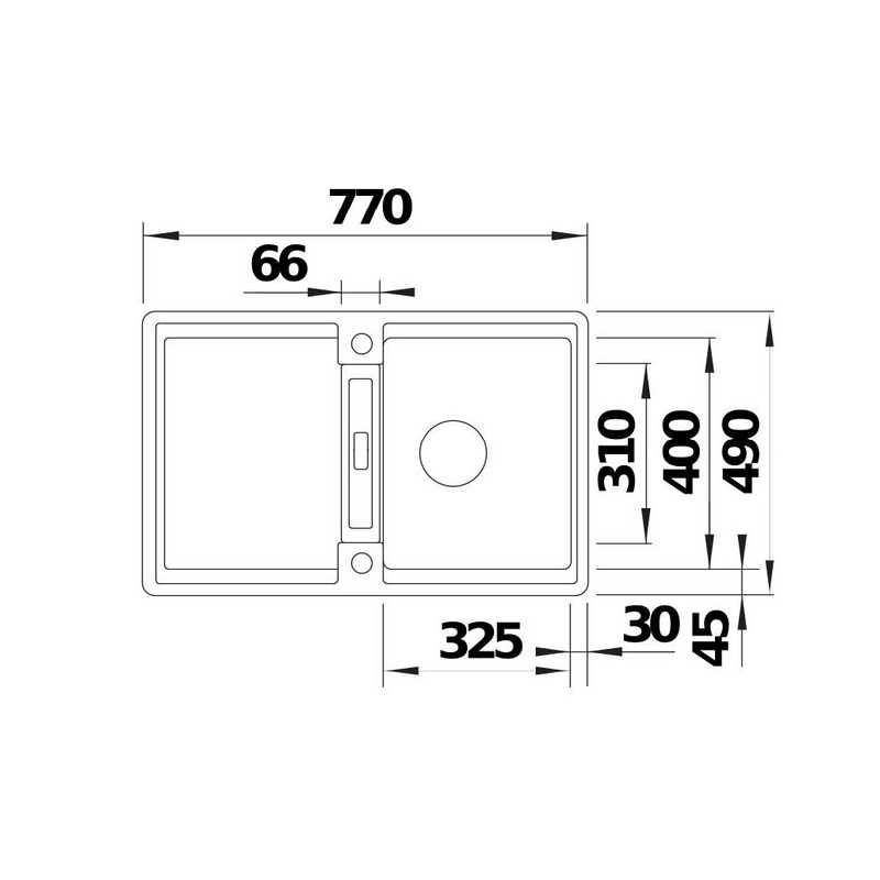 Мийка ADIRA 45 S-F SILGRANIT (в рівень) темна скеля BLANCO (527595) Мийка ADIRA 45 S-F SILGRANIT (в рівень) темна скеля BLANCO (527595)