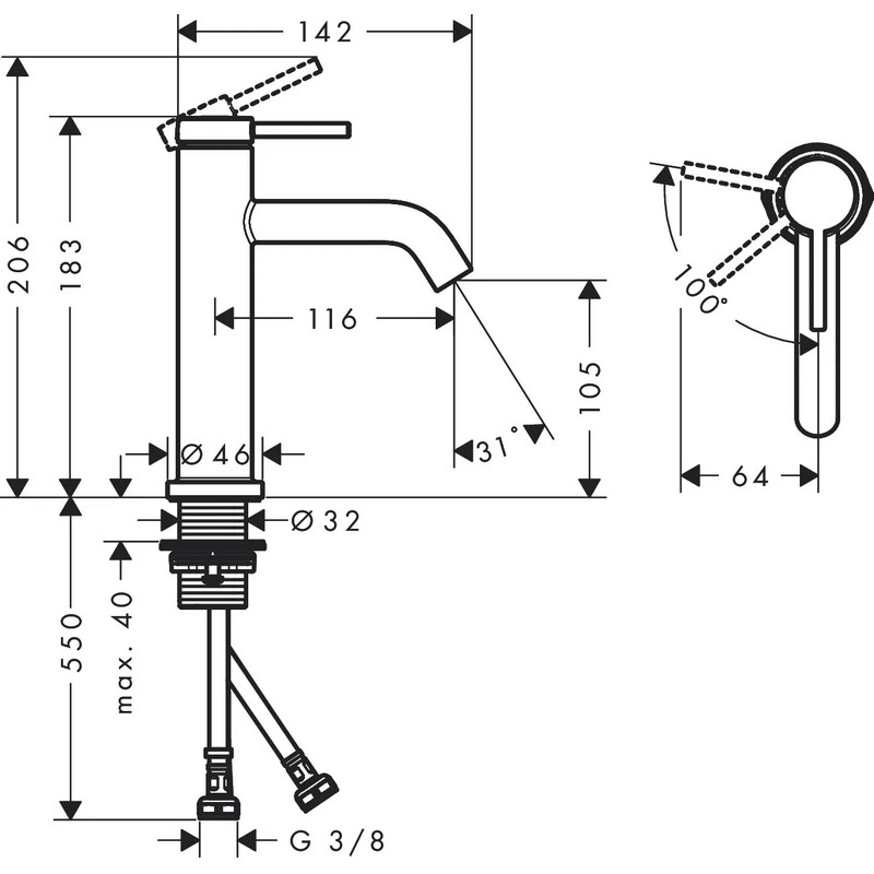 Змішувач для умивальника Tecturis S 110 CoolStart без донного клапана Matt White Hansgrohe (73312700) Змішувач для умивальника Tecturis S 110 CoolStart без донного клапана Matt White Hansgrohe (73312700)