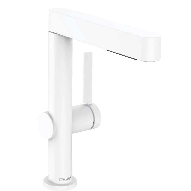Змішувач для умивальника Finoris 230 з 2JET та push-open, Matt White Hansgrohe (76063700)