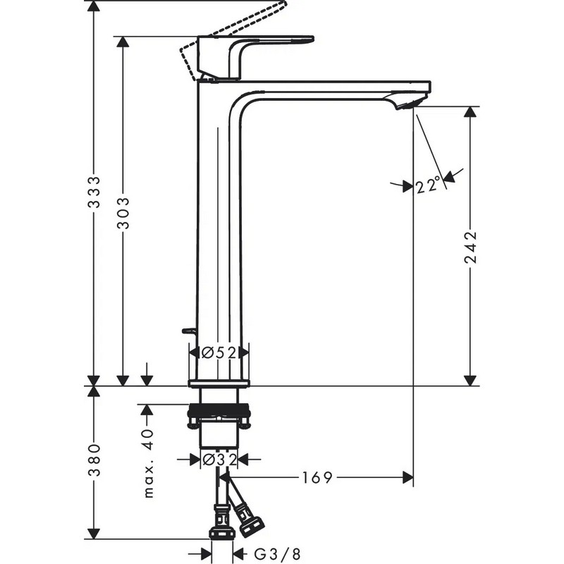Змішувач для умивальника Rebris S 240 CoolStart із д/к pop-up, Chrome Hansgrohe (72580000) Змішувач для умивальника Rebris S 240 CoolStart із д/к pop-up, Chrome Hansgrohe (72580000)