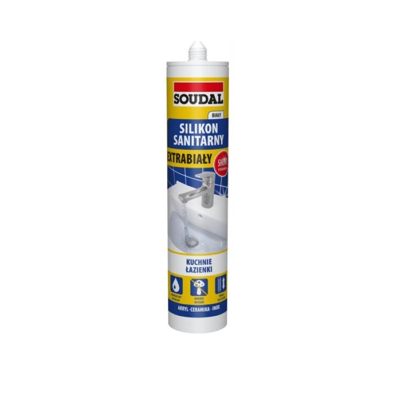Герметик силіконовий санітарний, Extra, білий, Soudal, 280ml