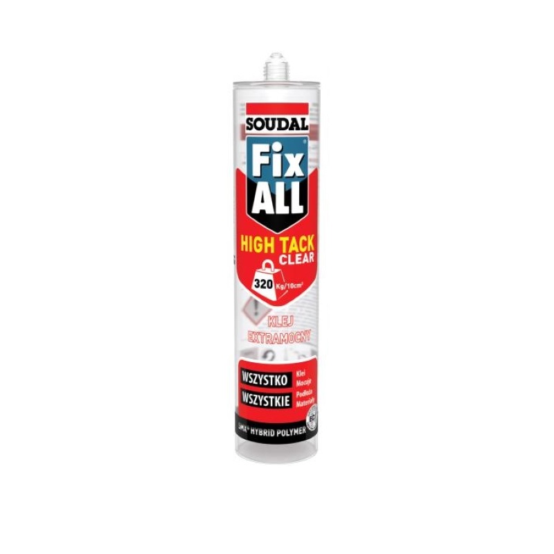 Клей-герметик Fix ALL High Tack Clear, гібридний полімер, прозорий, Soudal, 290 ml Клей-герметик Fix ALL High Tack Clear, гібридний полімер, прозорий, Soudal, 290 ml