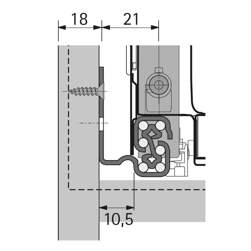 Направляюча Quadro V6.Silent System L=420 повн. вис. EB 10,5 Atira, права (9237608) Hettich Направляюча Quadro V6.Silent System L=420 повн. вис. EB 10,5 Atira, права (9237608) Hettich