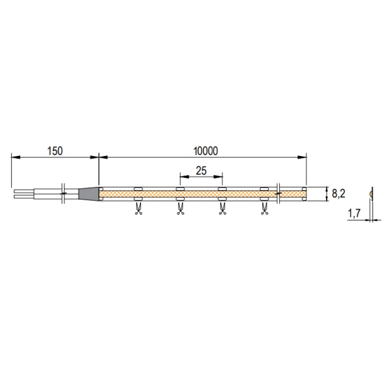 LED-стрічка COB, 480 LEDs/m, 10W, 12V, IP65, холодне світло, 6500К