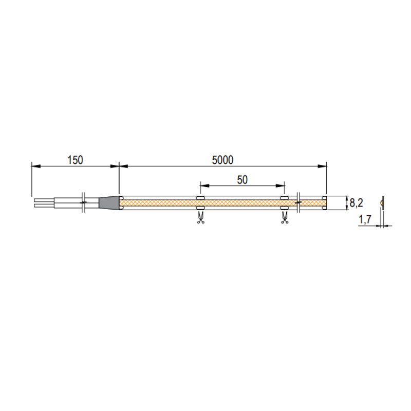 LED-стрічка COB, 480 LEDs/m, 10W, 24V, IP65, денне світло, 4000К LED-стрічка COB, 480 LEDs/m, 10W, 24V, IP65, денне світло, 4000К