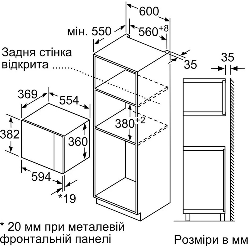 Вбудована микрохвильова піч BEL554MW2 Bosch Вбудована микрохвильова піч BEL554MW2 Bosch
