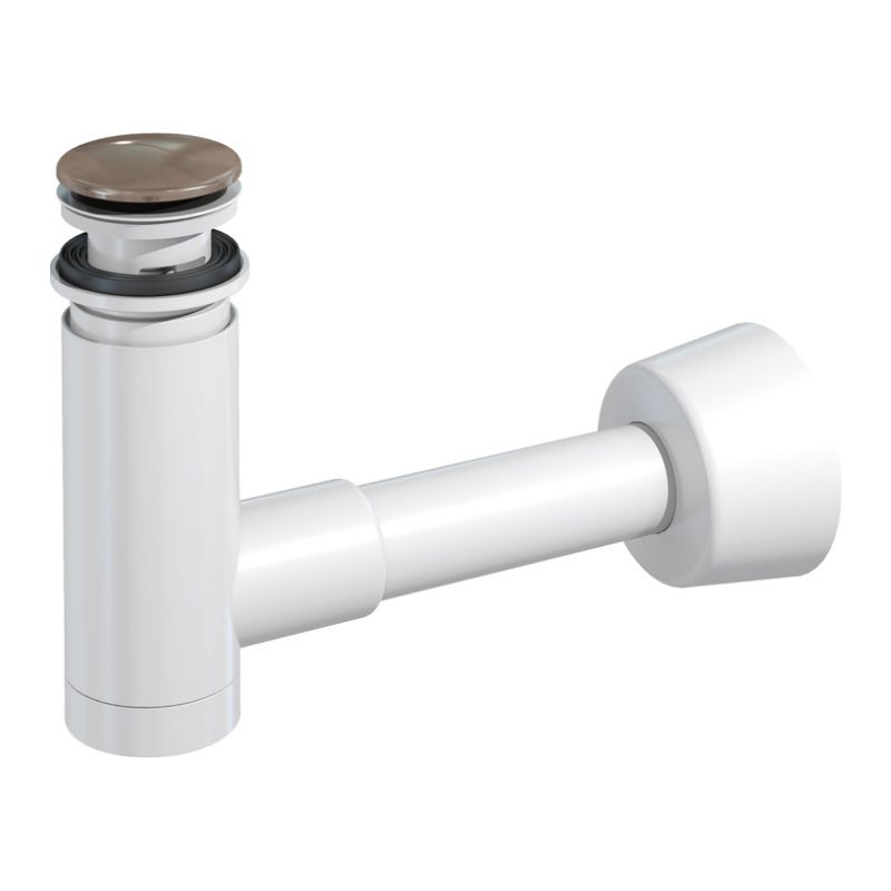 Cифон для умивальника Easy Clean,телескопічний, зливна трубка d40 з розеткою, клік-клак бронза мет Prevex