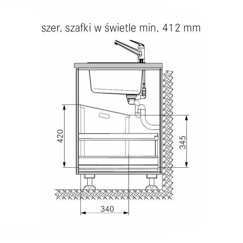 BASIC - ZESTAW POJEMNIKÓW 450/ wys. 420/ 2x20 l z 1 pokrywką