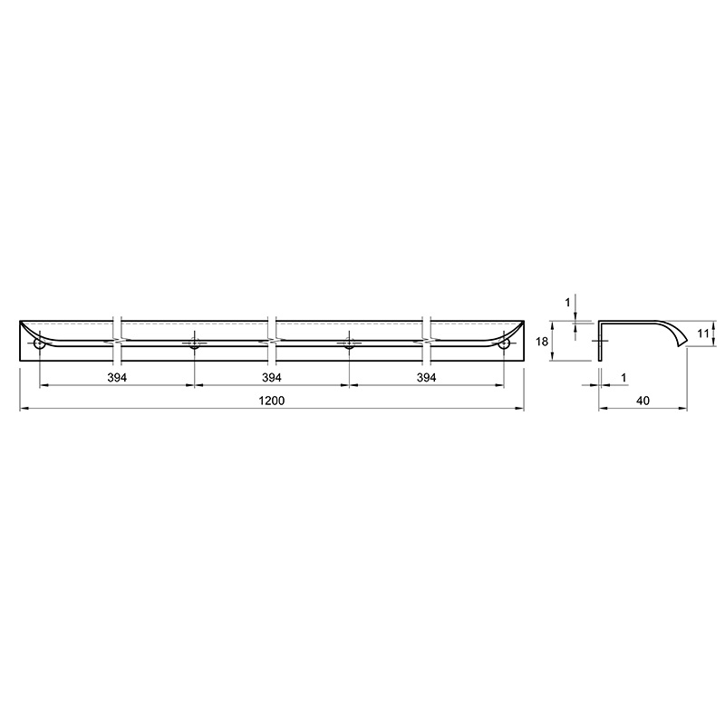 Ручка LT22 / 1180/1200 матове золото Ручка LT22 / 1180/1200 матове золото
