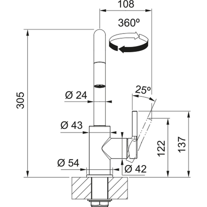 Lina U Shape Pull Down змішувач з витяжним виливом, хром Franke (115.0728.476) Lina U Shape Pull Down змішувач з витяжним виливом, хром Franke (115.0728.476)