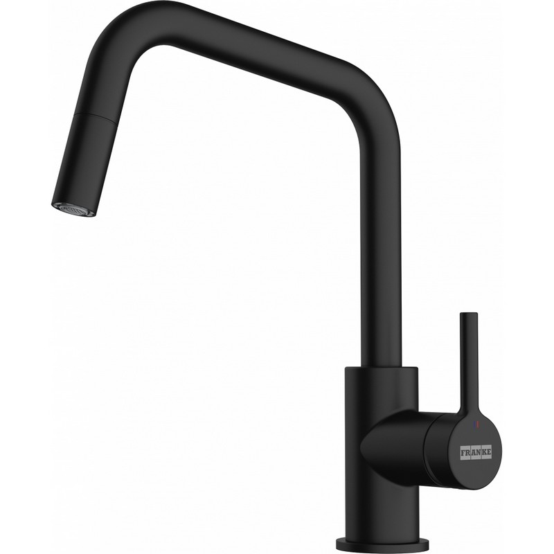 Lina U Shape Pull Down змішувач з витяжним виливом, чорний матовий Franke (115.0728.477)
