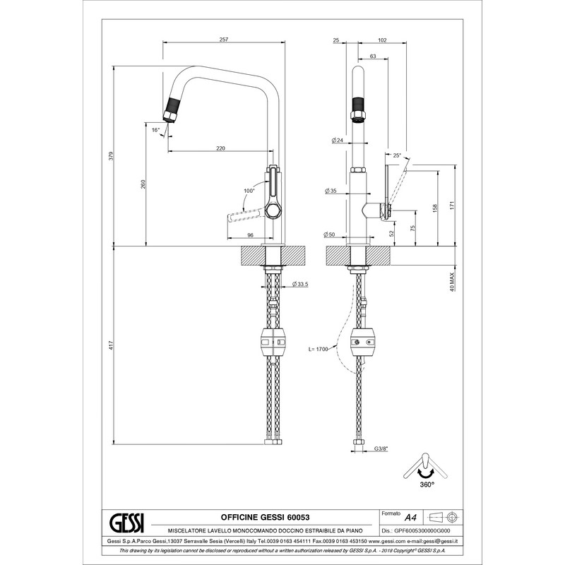Змішувач для кухні Officine Gessi Finox/Matt Black (60053599) Gessi Змішувач для кухні Officine Gessi Finox/Matt Black (60053599) Gessi