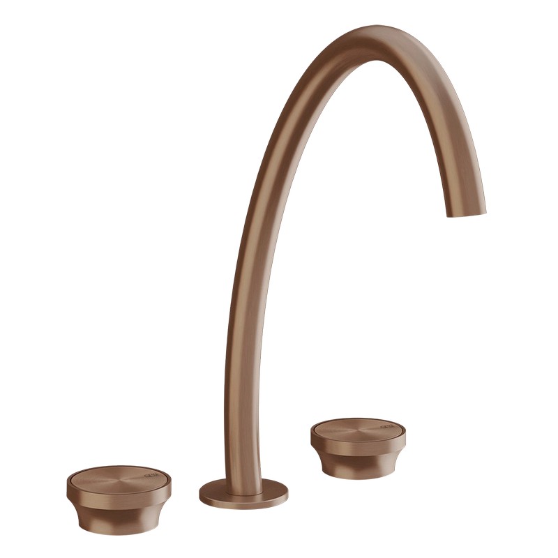 Змішувач для умивальника високий на 3 отвори Origini Copper Brushed PVD (66016708) Gessi