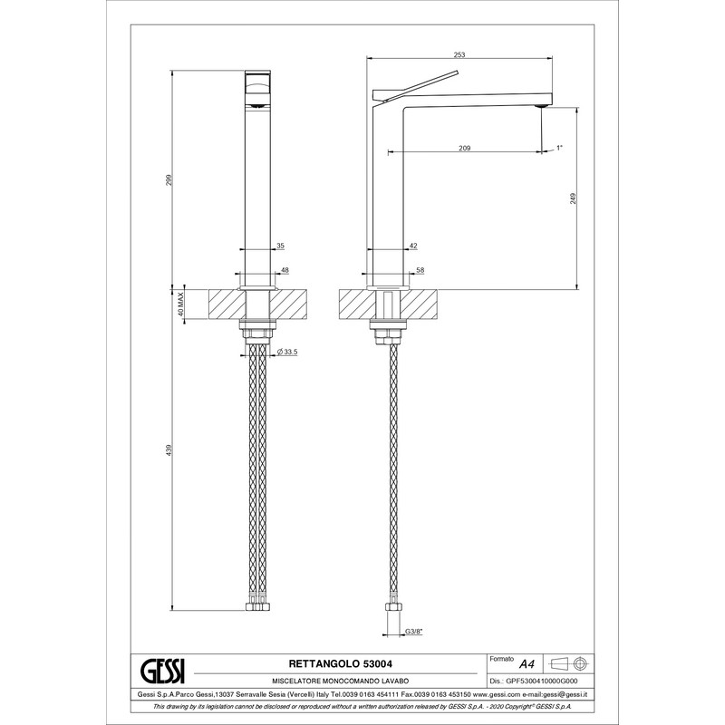 Змішувач для умивальника Gessi Rettangolo K високий Black Metal Brushed PVD (53004707) Gessi Змішувач для умивальника Gessi Rettangolo K високий Black Metal Brushed PVD (53004707) Gessi