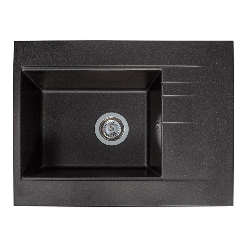 Кухонна мийка BODRUM 650 black shine mirastone Miraggio Кухонна мийка BODRUM 650 black shine mirastone Miraggio