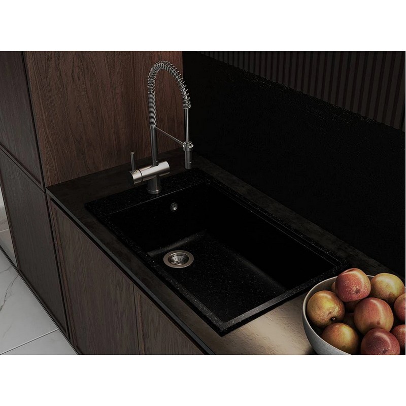 Кухонна мийка LAGOON 760 black shine mirastone Miraggio Кухонна мийка LAGOON 760 black shine mirastone Miraggio