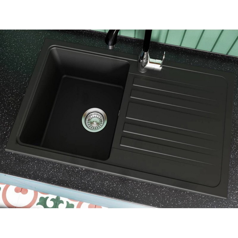 Кухонна мийка VERSAL black shine mirastone Miraggio