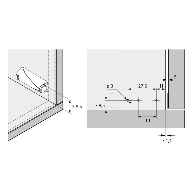 Механізм P2O Magnet білий, накладний, короткий хід (9375966) Hettich 2.0 Механізм P2O Magnet білий, накладний, короткий хід (9375966) Hettich 2.0
