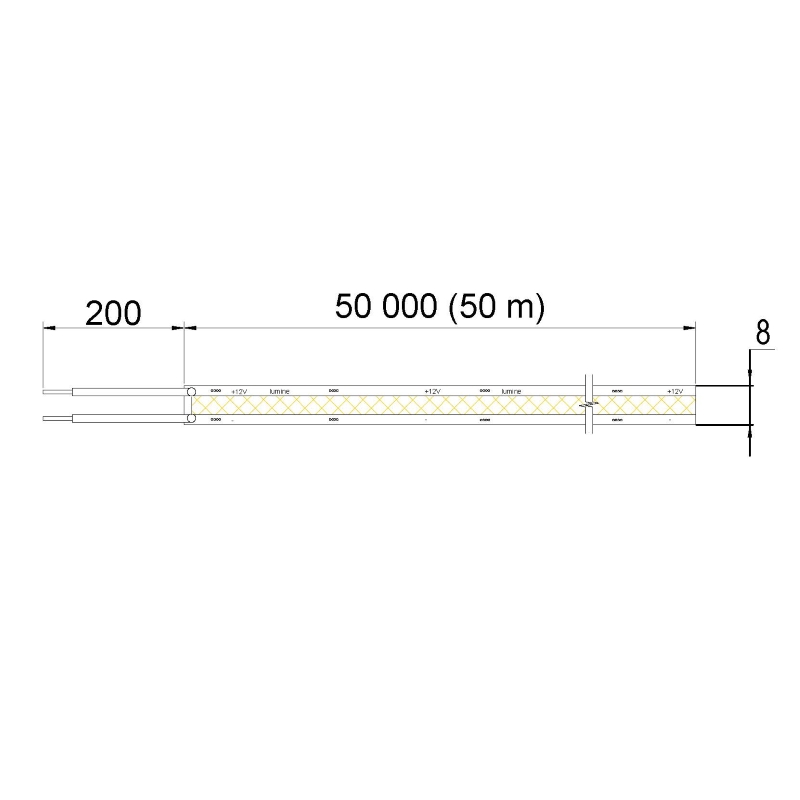 LED-стрічка COB FREE CUT, 400 LEDs /m, 10W, 12V, IP20, денне світло, 4000К LED-стрічка COB FREE CUT, 400 LEDs /m, 10W, 12V, IP20, денне світло, 4000К
