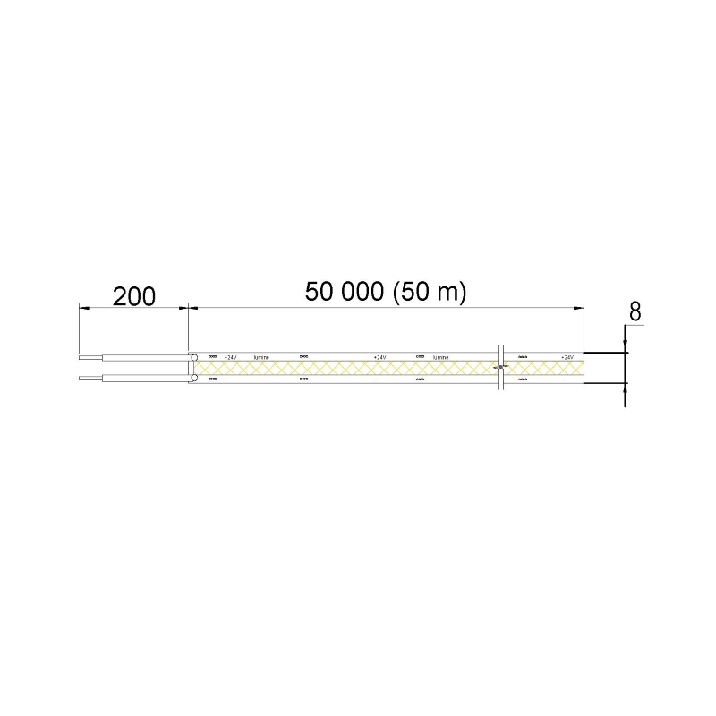 LED-стрічка COB FREE CUT, 400 LEDs /m, 10W, 24V, IP20, холодне світло, 6000К LED-стрічка COB FREE CUT, 400 LEDs /m, 10W, 24V, IP20, холодне світло, 6000К