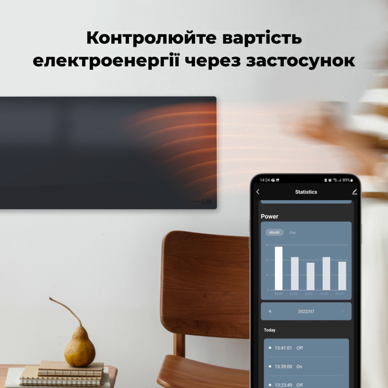 Обігрівач Premium Eco Smart Heater, 700W, Led display GH4S LED (AGH0004S) AENO