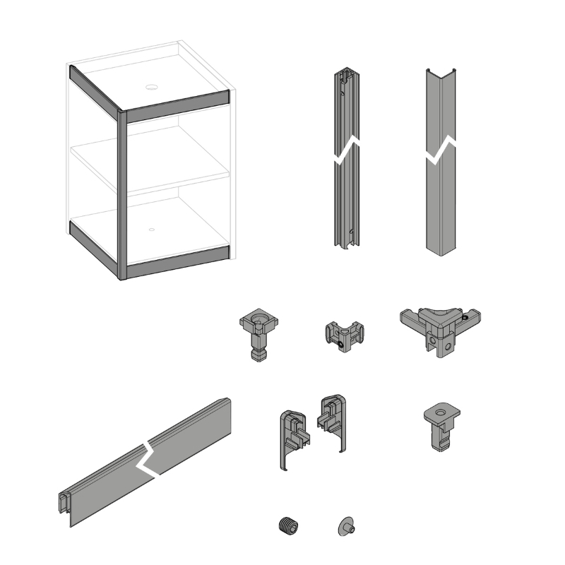 FurnSpin CADRO Standart, повний комплект, чорний матовий (9360943) Hettich