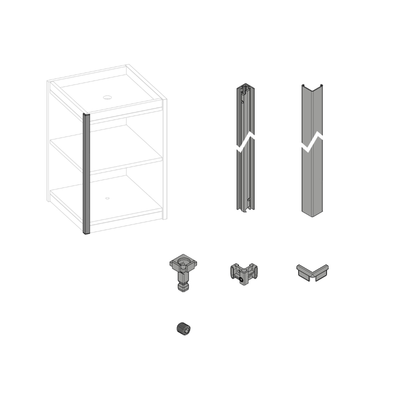 FurnSpin CADRO Hybrid Vertical комплект, чорний матовий (9360945) Hettich