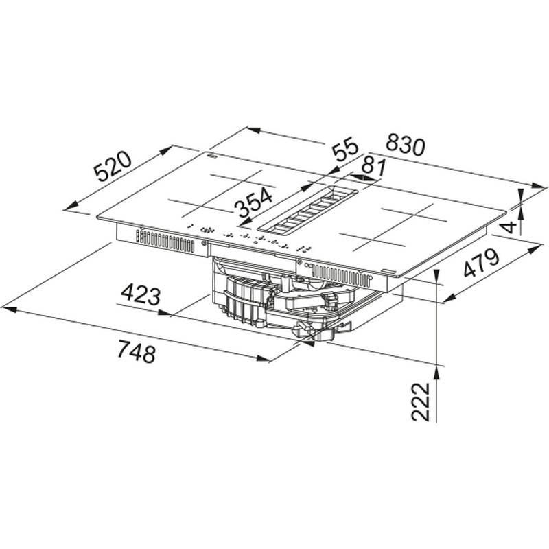 Індукційна панель з інтегрованою витяжкою Maris 2gether Ellipse FMA 8372 4RC HI чорна Franke (340.0731.878)