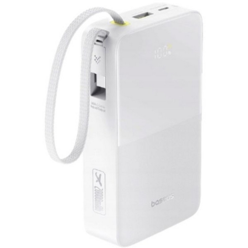 Повербанк EnerFill FC51 Bipow2 Pro 20000mAh PD/QC build-in cable White Baseus Повербанк EnerFill FC51 Bipow2 Pro 20000mAh PD/QC build-in cable White Baseus