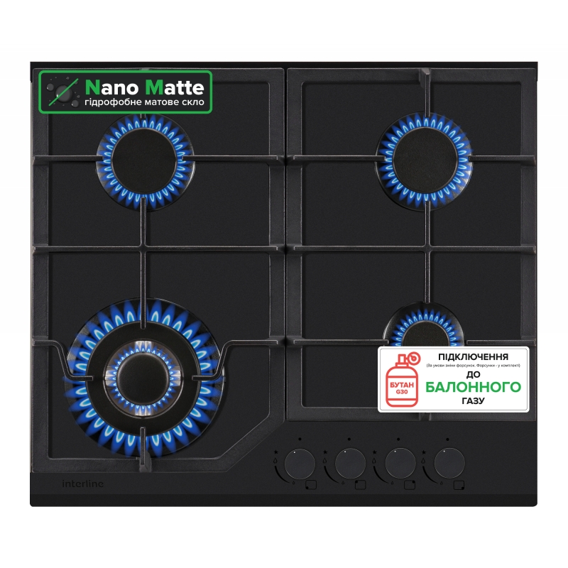 Газова варильна поверхня HGG 760 FGT BA Nano Matte Interline