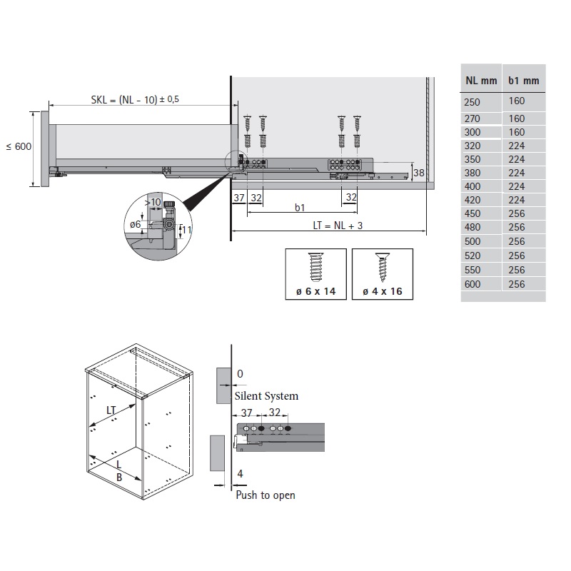 Quadro V6 5D L=500 Silent System (дотяг) повн.в., M (30кг), права