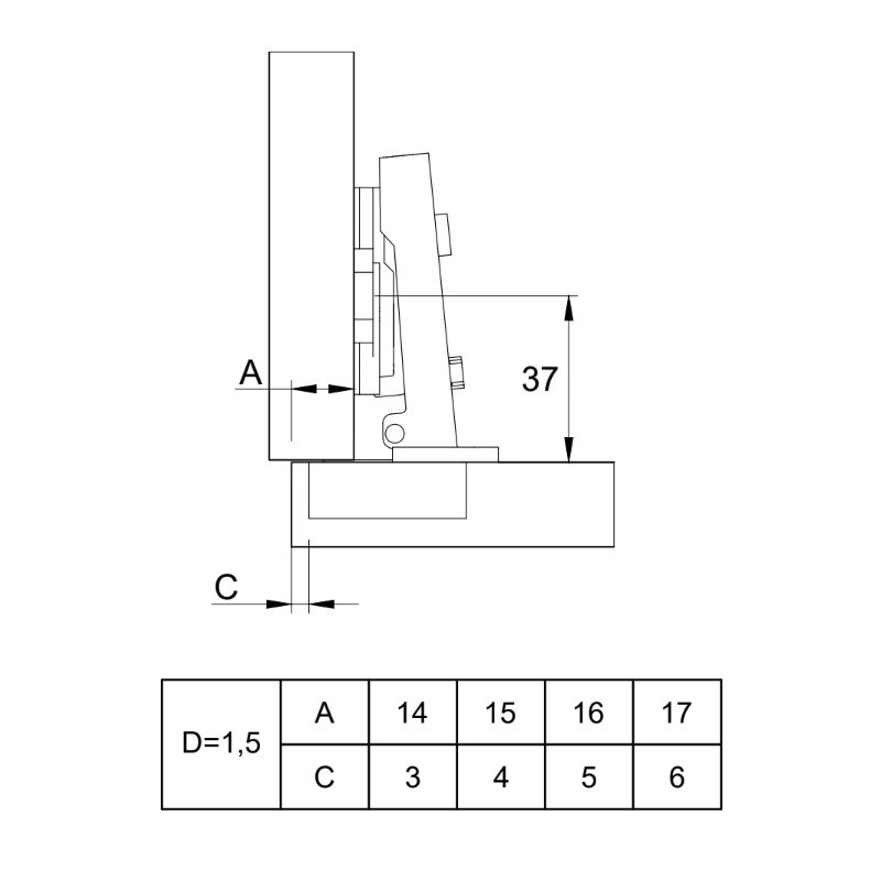 Петля Clip-on, 110°, Intermat 9973, наклад., без пруж., никель (9005604) Hettich