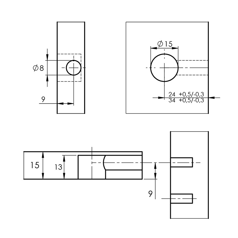 Ексцентрикова стяжка Rastex 15/18, цинк (9056599) Hettich