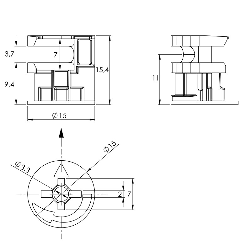 Ексцентрикова стяжка Rastex 15/22, цинк (1048254) Hettich