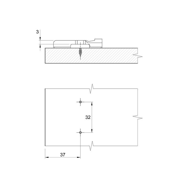 Монтажна планка Sensys дистанція 3 (9071577) Hettich