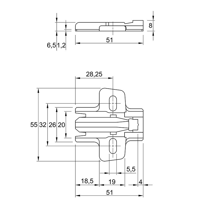Монтажная планка Sensys дистанция 1,5 (9071576) Hettich Монтажная планка Sensys дистанция 1,5 (9071576) Hettich